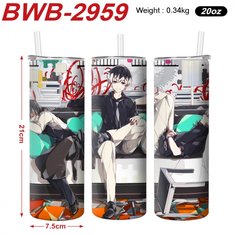 Tokyo Ghoul Anime printing insulation cup straw cup 21X7.5CM BWB-2959A