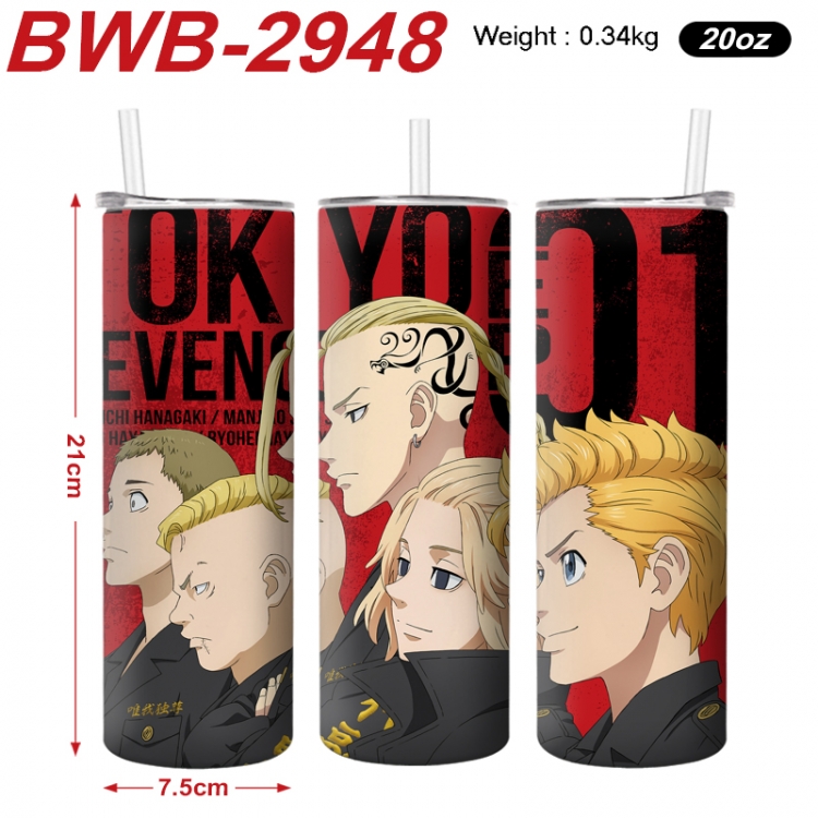 Tokyo Revengers Anime printing insulation cup straw cup 21X7.5CM BWB-2948A
