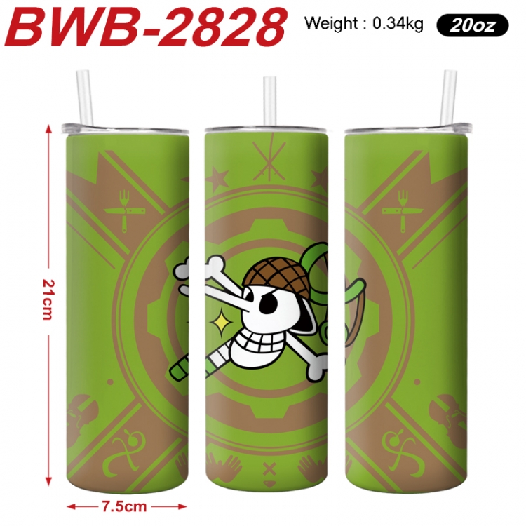 One Piece Anime printing insulation cup straw cup 21X7.5CM BWB-2828A