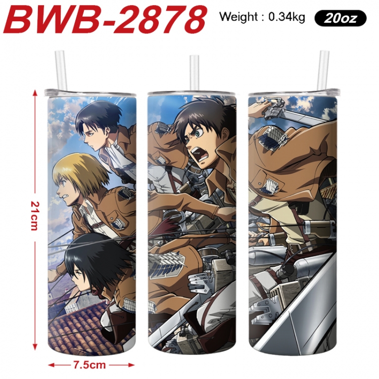 Shingeki no Kyojin Anime printing insulation cup straw cup 21X7.5CM  BWB-2878A