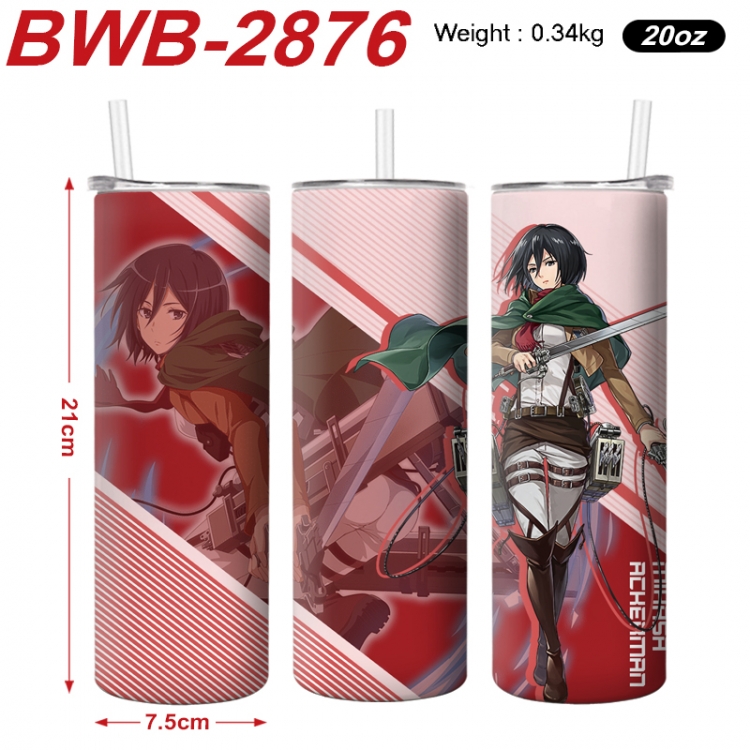 Shingeki no Kyojin Anime printing insulation cup straw cup 21X7.5CM BWB-2876A
