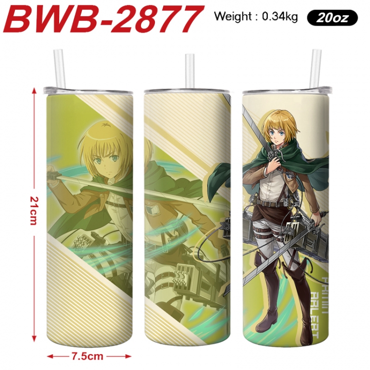 Shingeki no Kyojin Anime printing insulation cup straw cup 21X7.5CM BWB-2877A