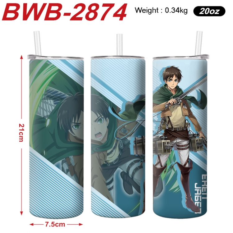 Shingeki no Kyojin Anime printing insulation cup straw cup 21X7.5CM BWB-2874A