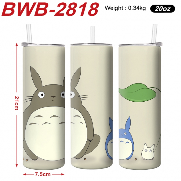 TOTORO Anime printing insulation cup straw cup 21X7.5CM BWB-2818A