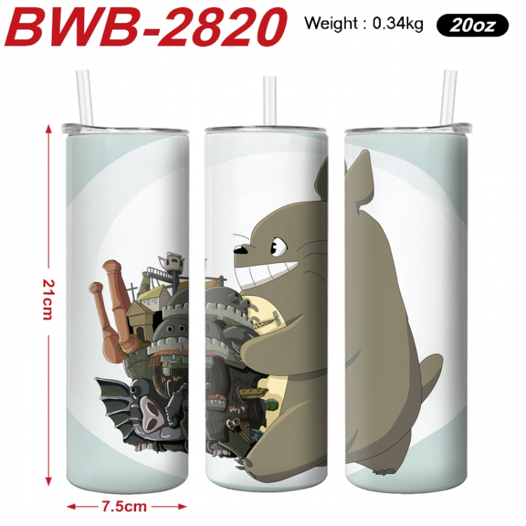 TOTORO Anime printing insulation cup straw cup 21X7.5CM  BWB-2820A