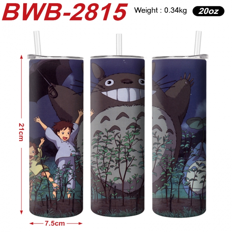 TOTORO Anime printing insulation cup straw cup 21X7.5CM BWB-2815A