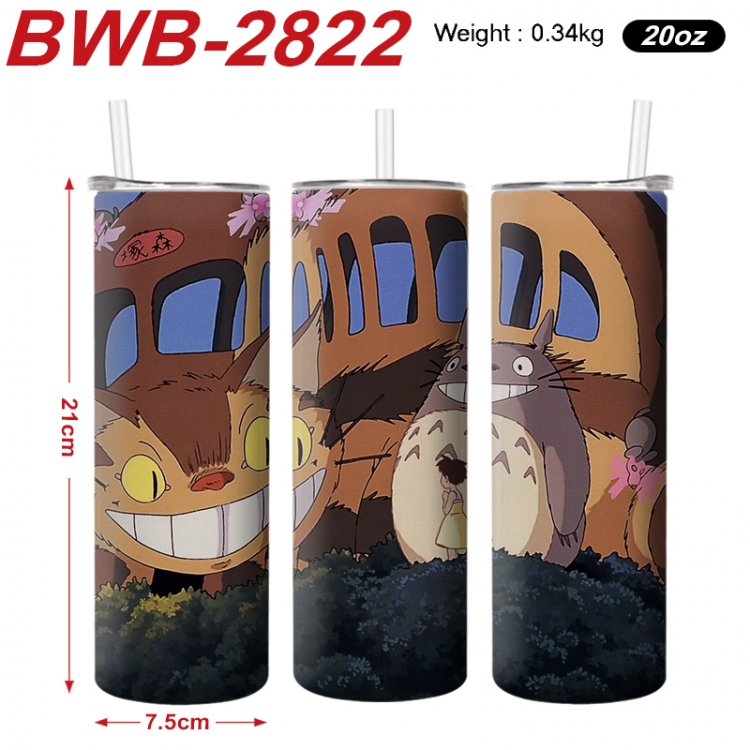 TOTORO Anime printing insulation cup straw cup 21X7.5CM BWB-2822A