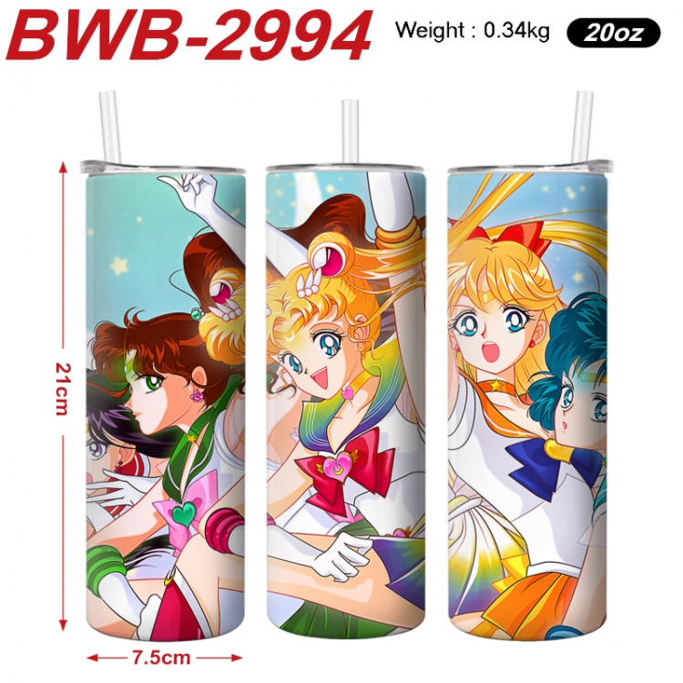 sailormoon Anime printing insulation cup straw cup 21X7.5CM BWB-2994A