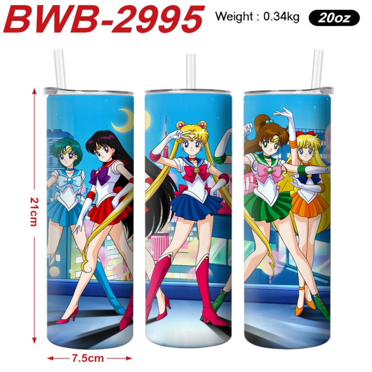 sailormoon Anime printing insulation cup straw cup 21X7.5CM BWB-2995A