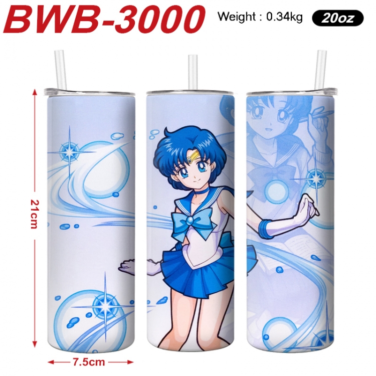 sailormoon Anime printing insulation cup straw cup 21X7.5CM BWB-3000A