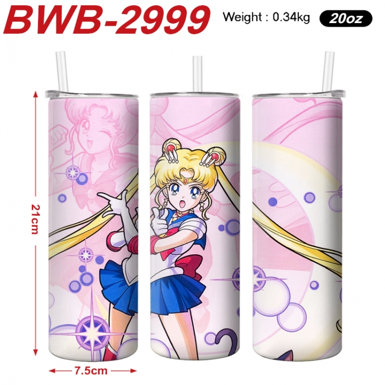 sailormoon Anime printing insulation cup straw cup 21X7.5CM BWB-2999A