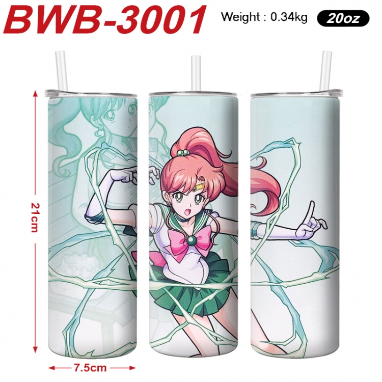 sailormoon Anime printing insulation cup straw cup 21X7.5CM BWB-3001A