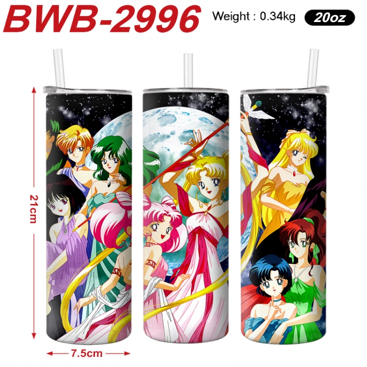 sailormoon Anime printing insulation cup straw cup 21X7.5CM BWB-2996A