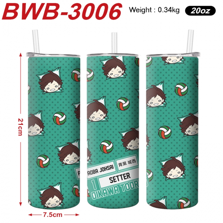 Haikyuu!! Anime printing insulation cup straw cup 21X7.5CM BWB-3006A