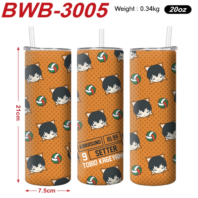 Haikyuu!! Anime printing insulation cup straw cup 21X7.5CM BWB-3005A