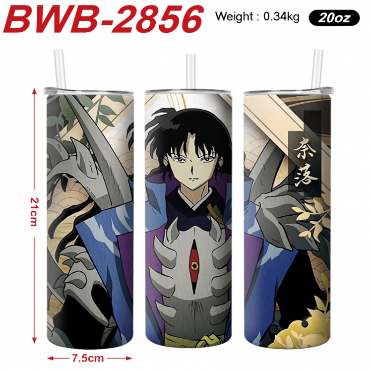 Inuyasha Anime printing insulation cup straw cup 21X7.5CM BWB-2856A