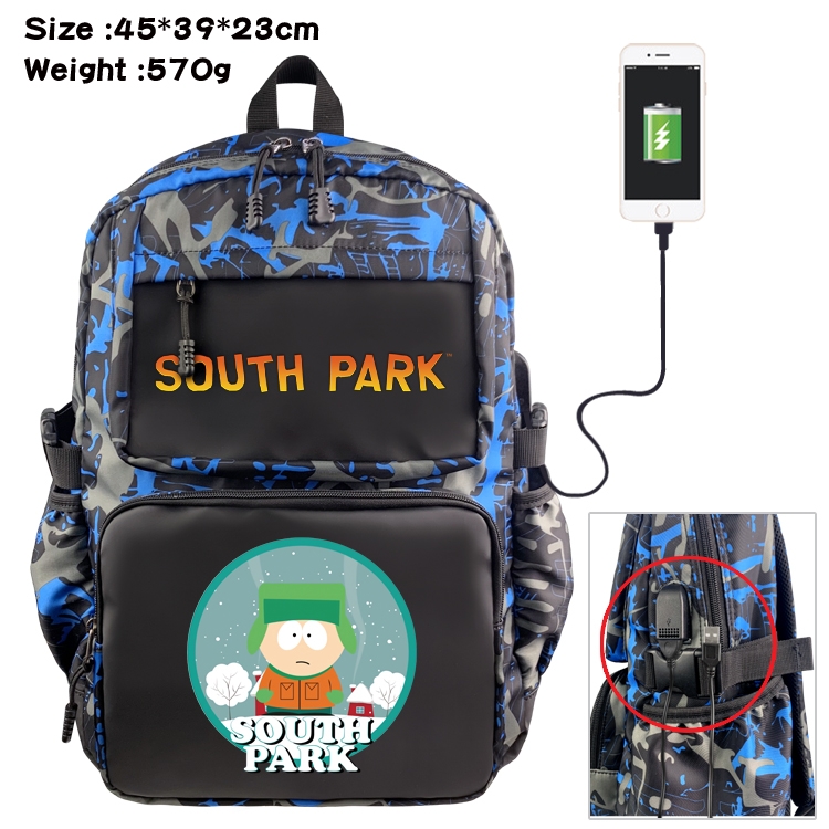 South Park Anime waterproof nylon camouflage backpack School Bag 45X39X23CM