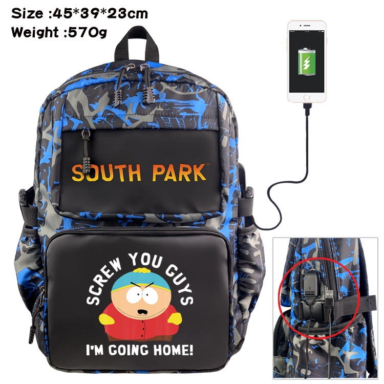 South Park Anime waterproof nylon camouflage backpack School Bag 45X39X23CM