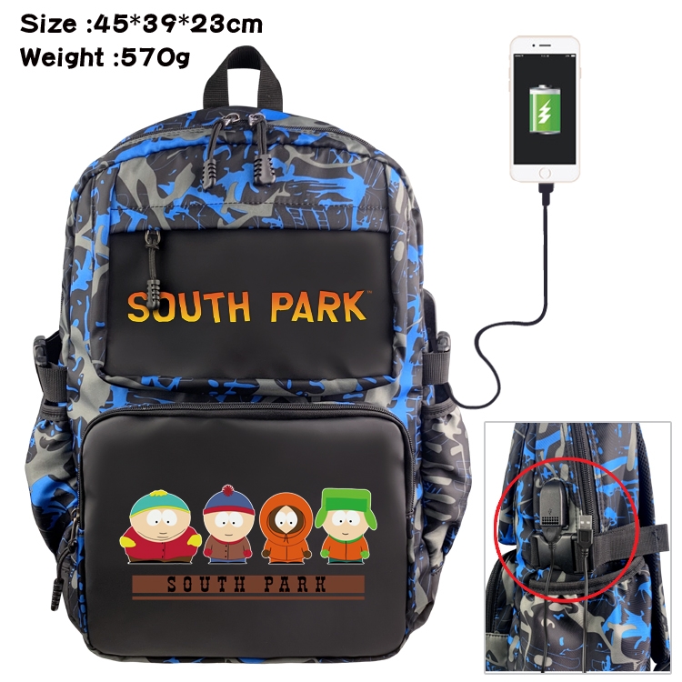 South Park Anime waterproof nylon camouflage backpack School Bag 45X39X23CM