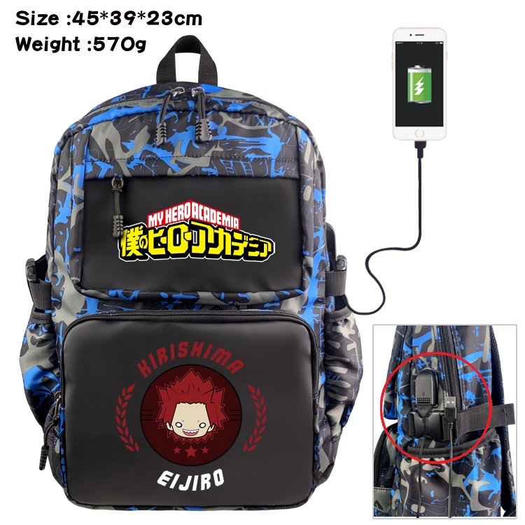 My Hero Academia Anime waterproof nylon camouflage backpack School Bag 45X39X23CM