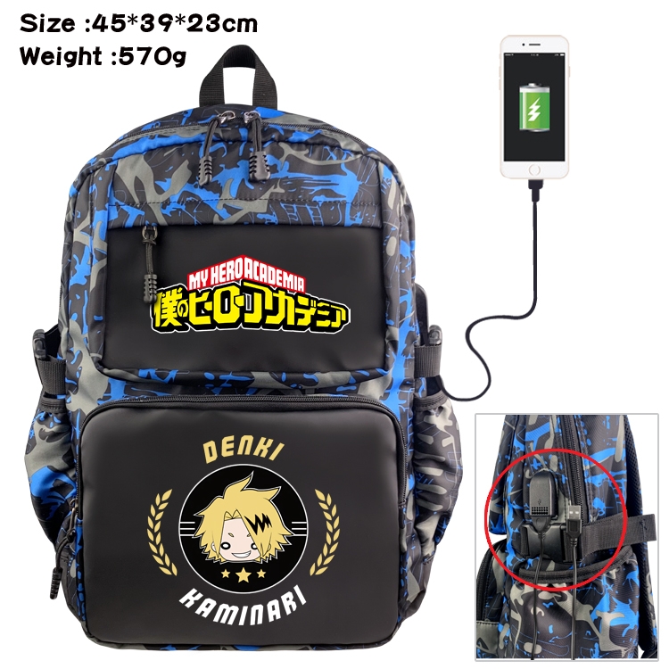 My Hero Academia Anime waterproof nylon camouflage backpack School Bag 45X39X23CM