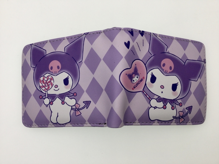 Kuromi Anime two fold  Short wallet 11X9.5CM B1488
