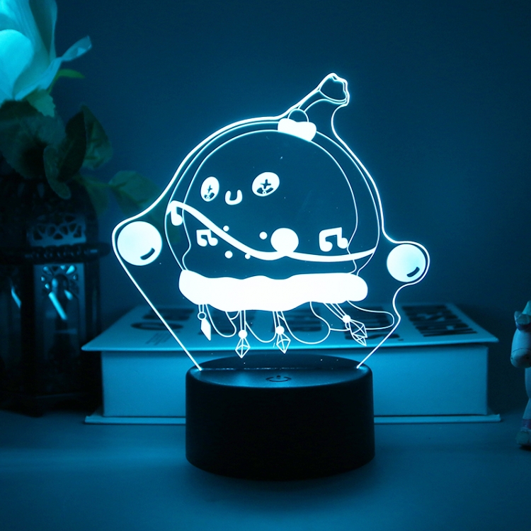 Egg Party 3D night light USB touch switch colorful acrylic table lamp BLACK BASE