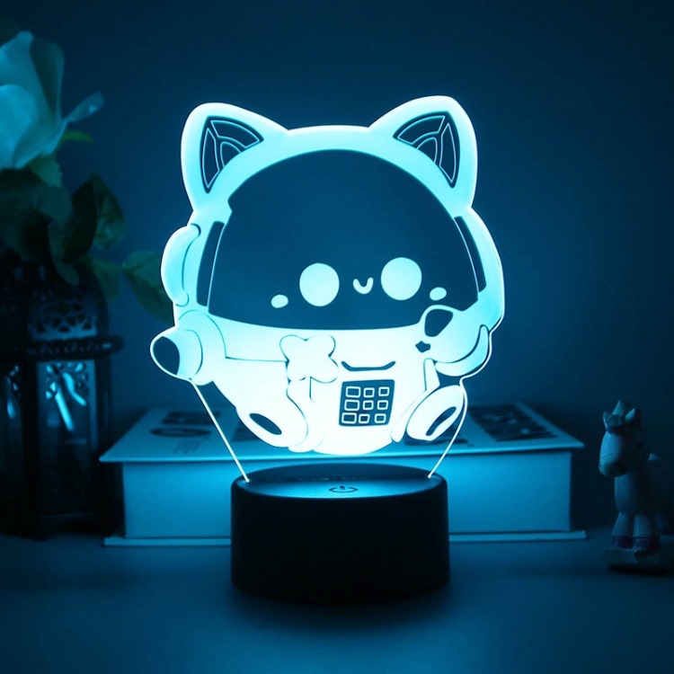 Egg Party 3D night light USB touch switch colorful acrylic table lamp BLACK BASE