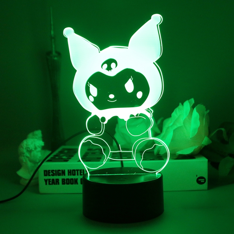 Kuromi 3D night light USB touch switch colorful acrylic table lamp BLACK BASE