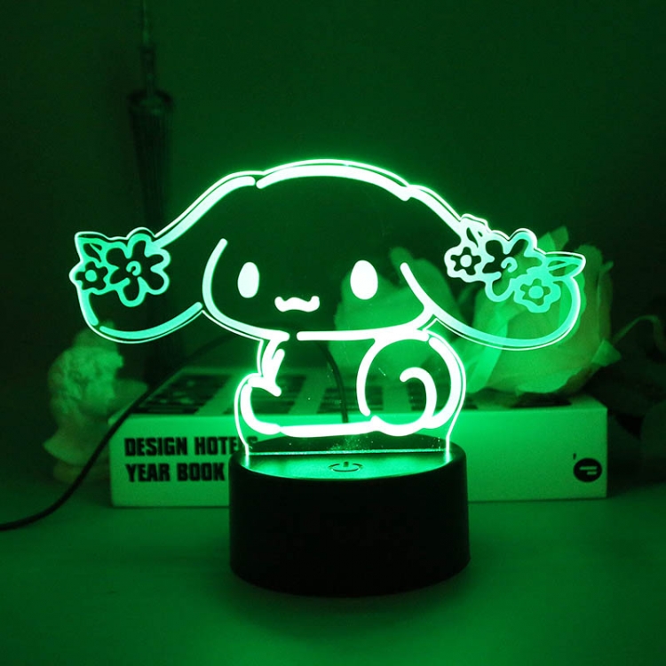 Cinnamoroll 3D night light USB touch switch colorful acrylic table lamp BLACK BASE