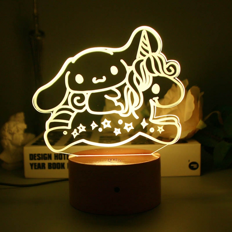 Cinnamoroll 3D night light USB touch switch colorful acrylic table lamp BLACK BASE