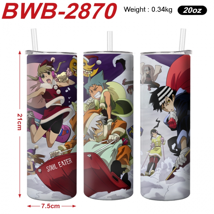 Soul Eater Anime printing insulation cup straw cup 21X7.5CM BWB-2870A