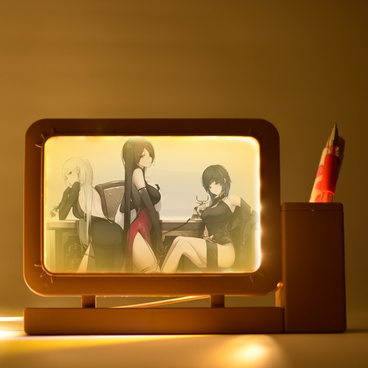 Genshin Impact Anime Acrylic Penholder Night Lamp 3mm Film