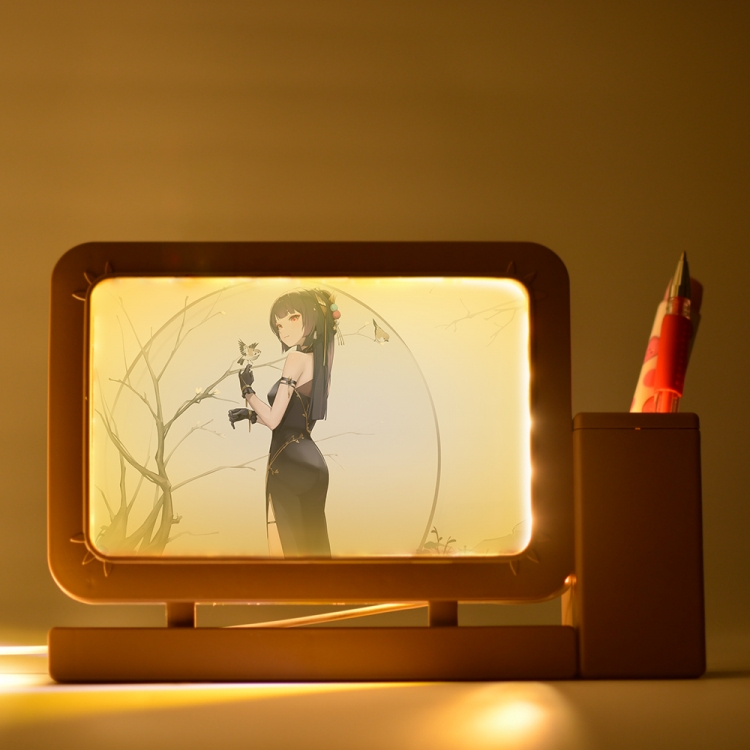 Genshin Impact Yun Jin Anime Acrylic Penholder Night Lamp 3mm Film