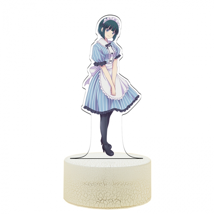 Megami no Café Terrace Acrylic Night Light 16 Color-changing USB Interface Box Set 19X7X4CM white base