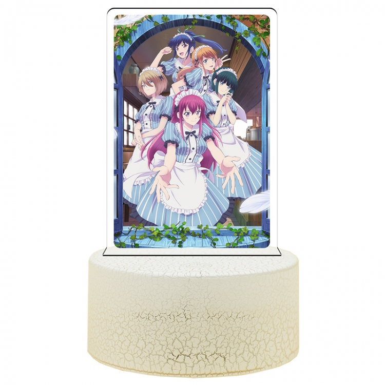 Megami no Café Terrace Acrylic night light 16 kinds of color changing USB interface box 14X7X4CM white base