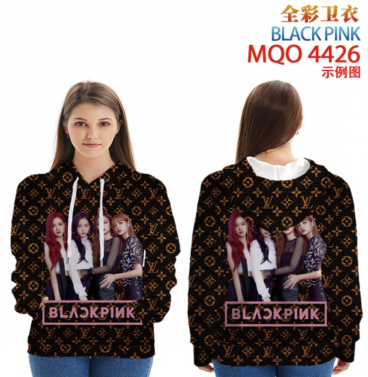 BLACK PINK  Long Sleeve Hooded Full Color Patch Pocket Sweatshirt from XXS to 4XL MQO-4426