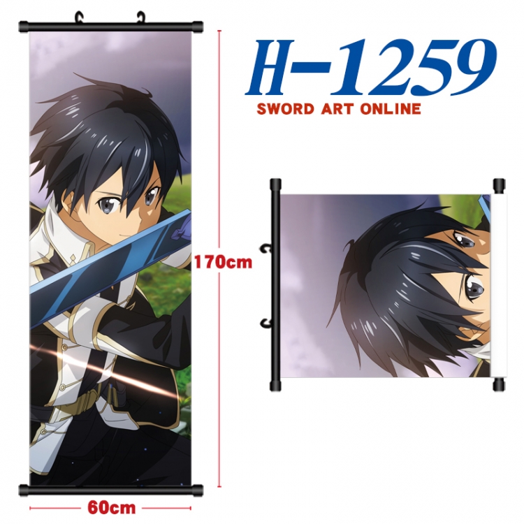 Sword Art Online Black plastic rod cloth hanging canvas painting Wall Scroll 60x170cm H-1259A