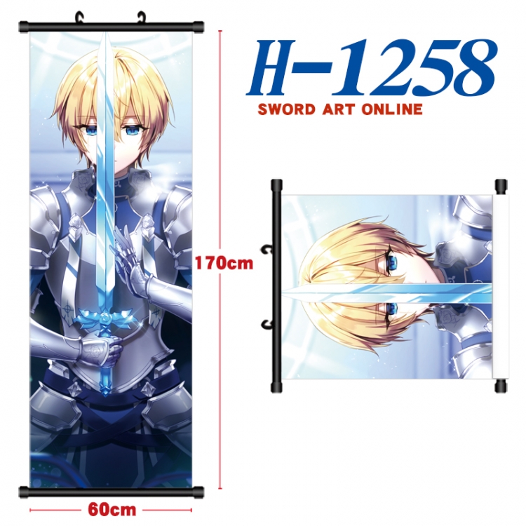 Sword Art Online Black plastic rod cloth hanging canvas painting Wall Scroll 60x170cm H-1258A