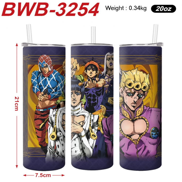 JoJos Bizarre Adventure Anime printing insulation cup straw cup 21X7.5CM  BWB-3254A