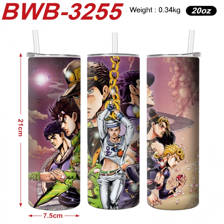 JoJos Bizarre Adventure Anime printing insulation cup straw cup 21X7.5CM  BWB-3255A