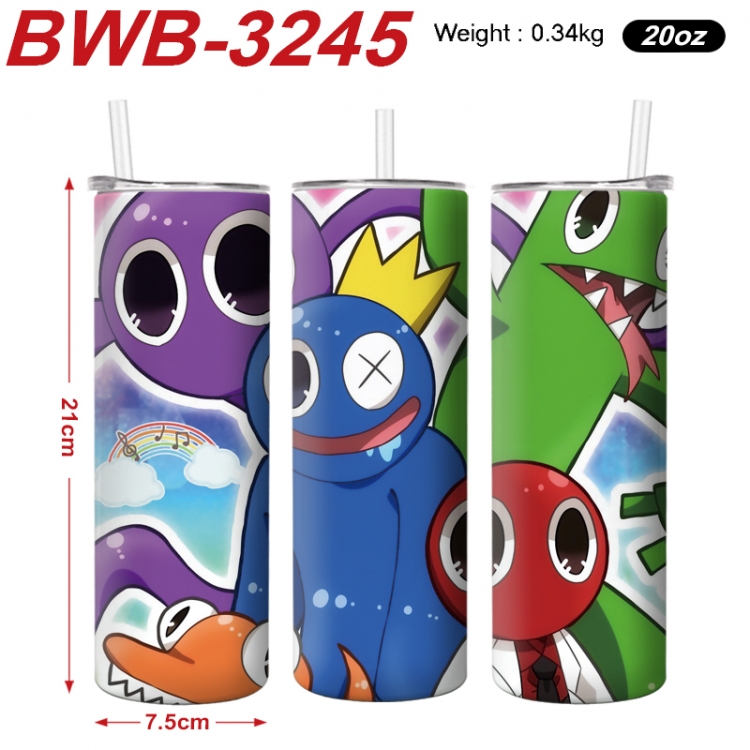 Rainbow Friend Anime printing insulation cup straw cup 21X7.5CM BWB-3245A