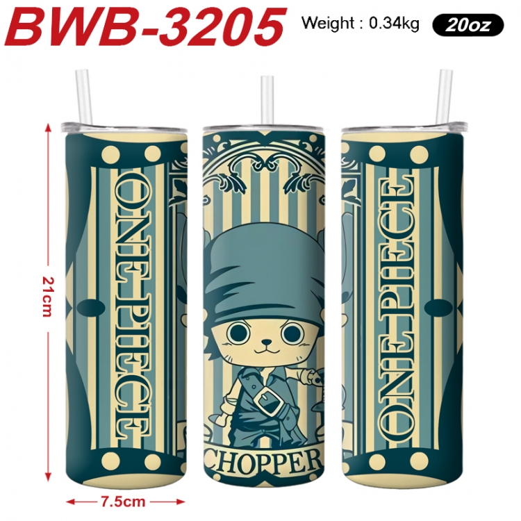 One Piece Anime printing insulation cup straw cup 21X7.5CM BWB-3205A