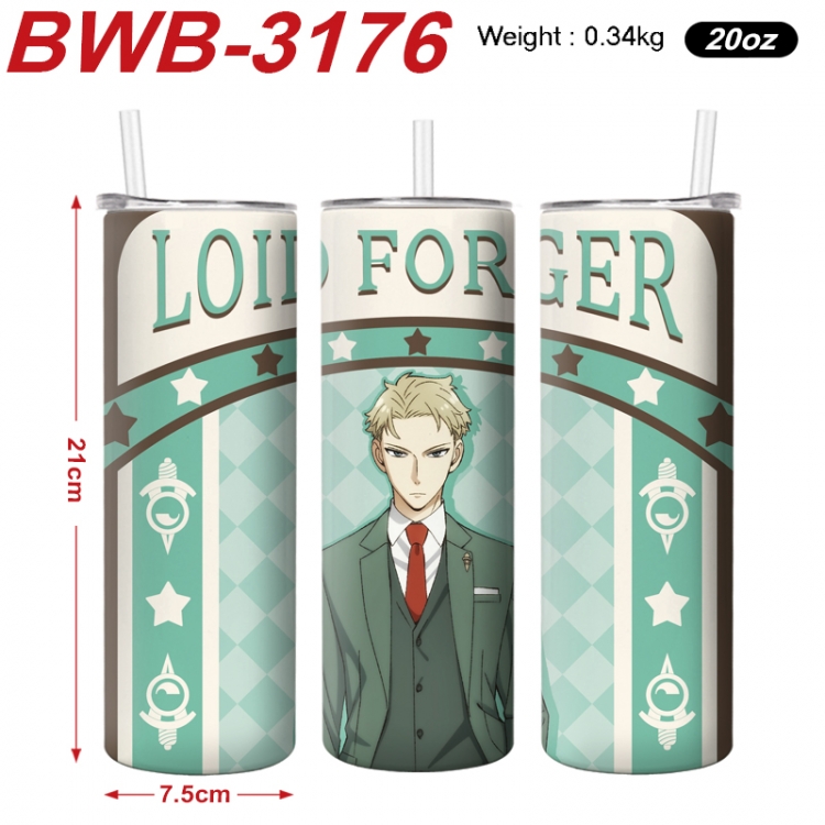 SPY×FAMILY  Anime printing insulation cup straw cup 21X7.5CM BWB-3176A