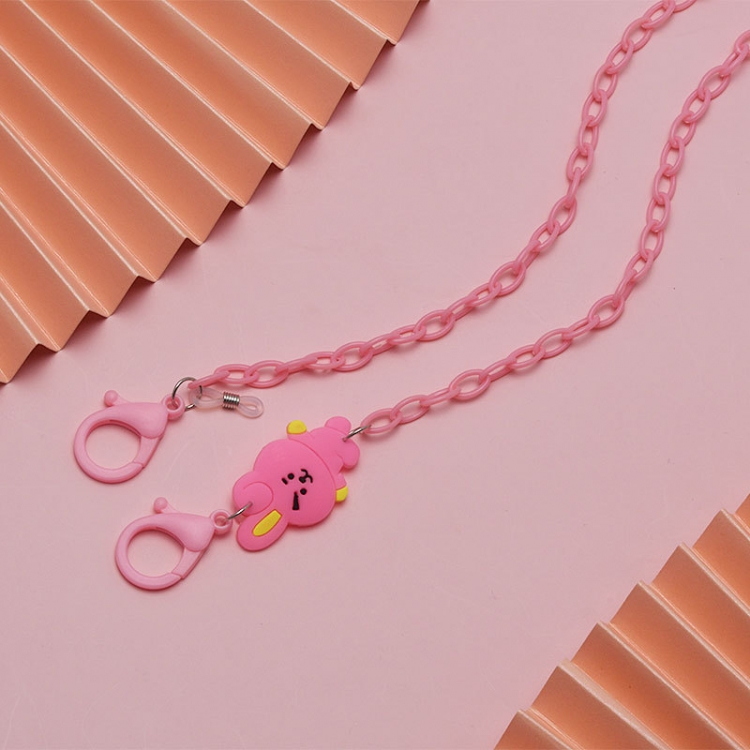 BTS BT21 PVC colored eyewear chain with anti loss and anti slip neck mask rope chain 58cm price for 10 pcs