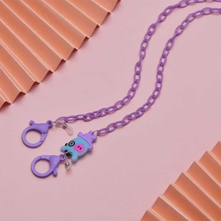 BTS BT21 PVC colored eyewear chain with anti loss and anti slip neck mask rope chain 58cm price for 10 pcs