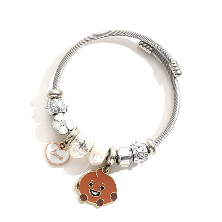 BTS BT21 Stainless steel bracelet DIY pendant bracelet price for 2 pcs