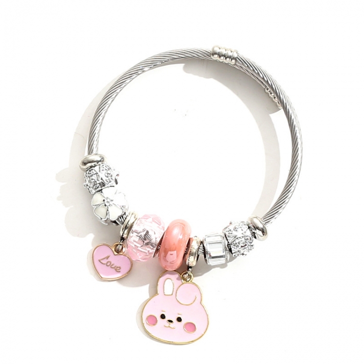 BTS BT21 Stainless steel bracelet DIY pendant bracelet price for 2 pcs