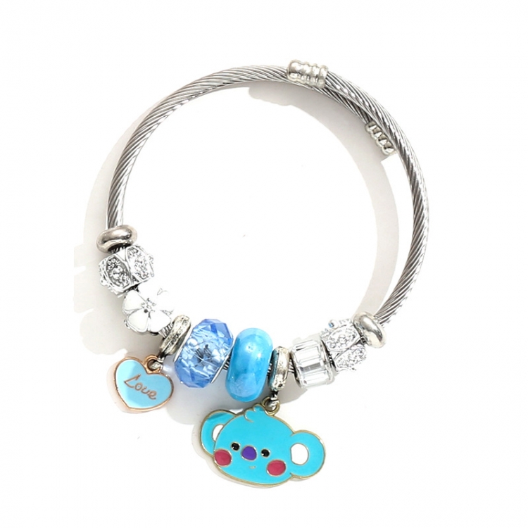 BTS BT21 Stainless steel bracelet DIY pendant bracelet price for 2 pcs