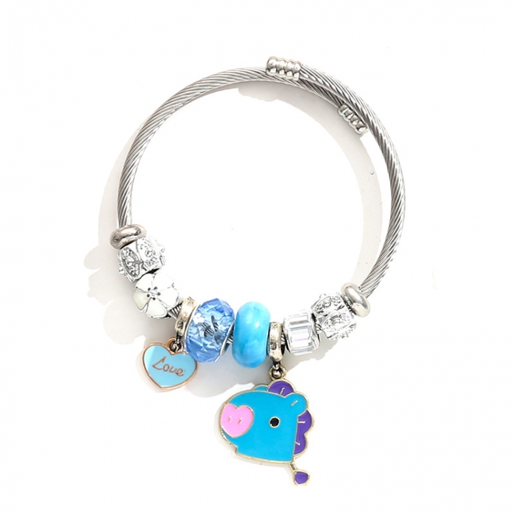 BTS BT21 Stainless steel bracelet DIY pendant bracelet price for 2 pcs